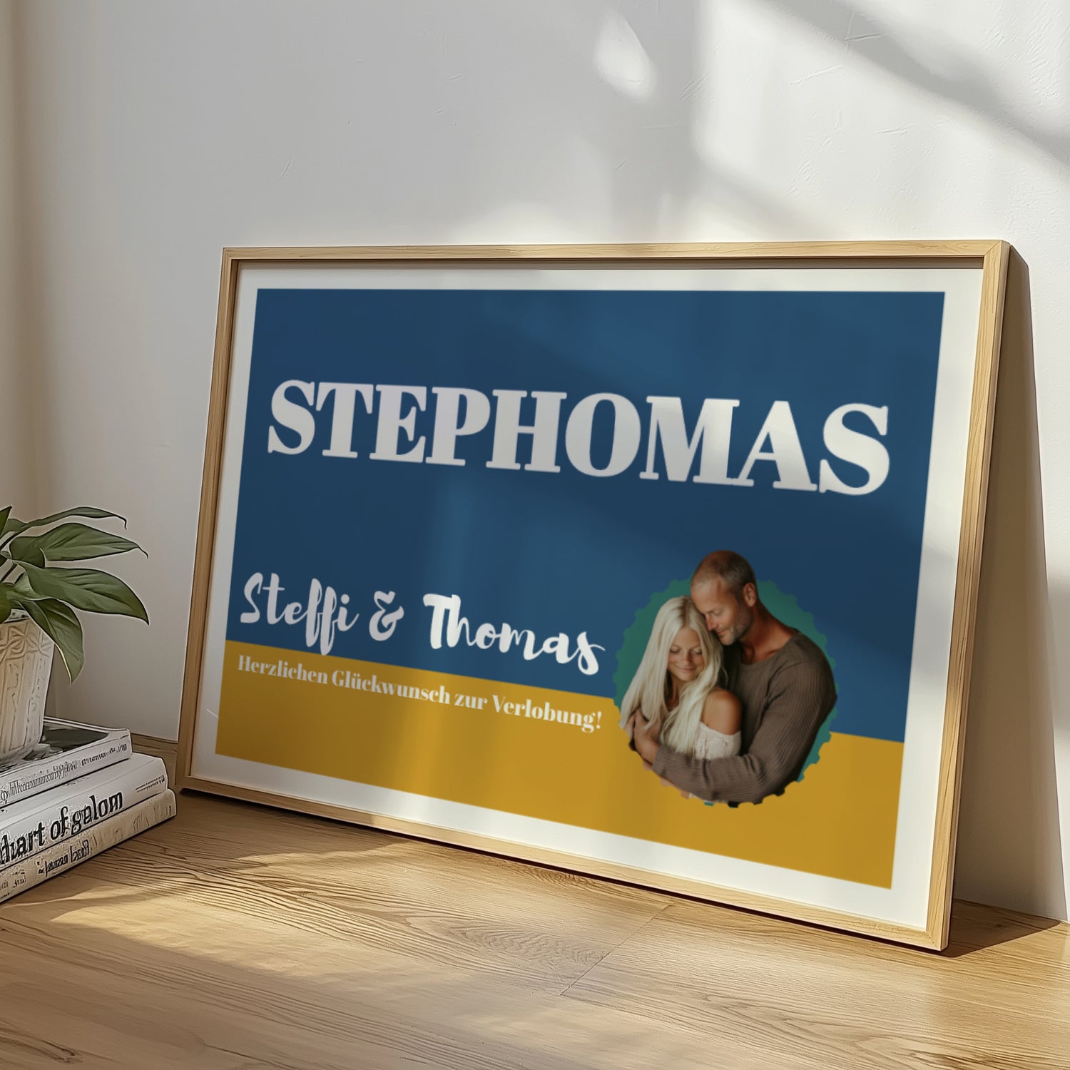 Geschenk zur Verlobung für ein Paar - Fotoposter personalisiert mit Text und Fotos