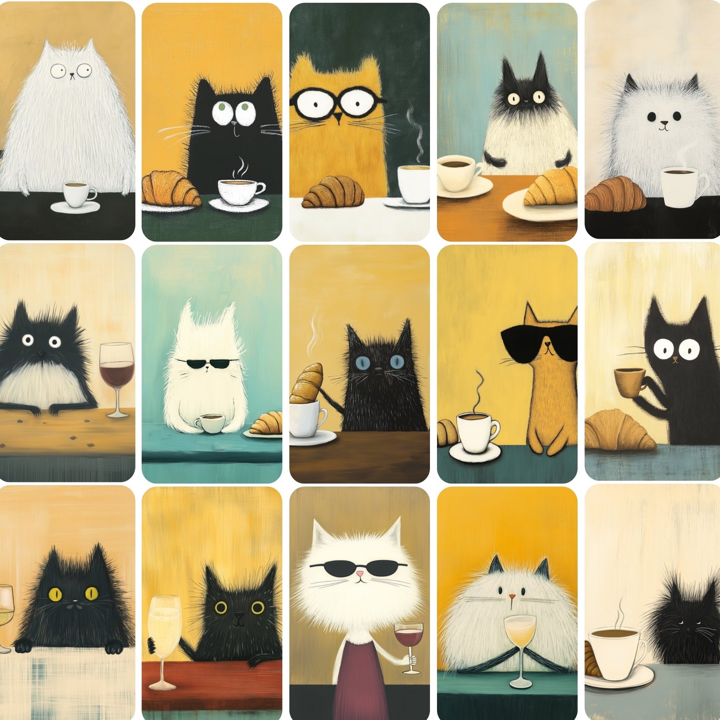Serie von Lustigen Katzen Poster - wähle ein oder mehrere für dein Interior