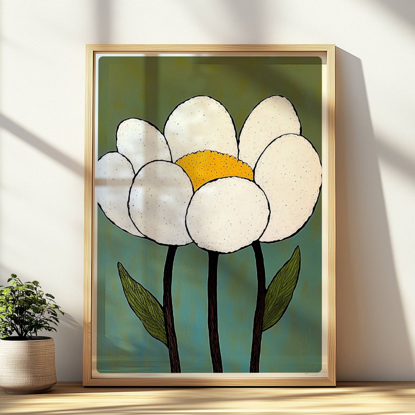 Märchenhafte Blumen Poster mir Rahmen