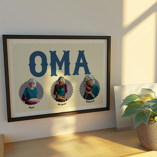 Hier können Sie ein Poster mit sprüchen selbst gestalten. EIn  Bild vom Oma Poster Personalisiert als Geschenkidee Poster mit Name und Foto