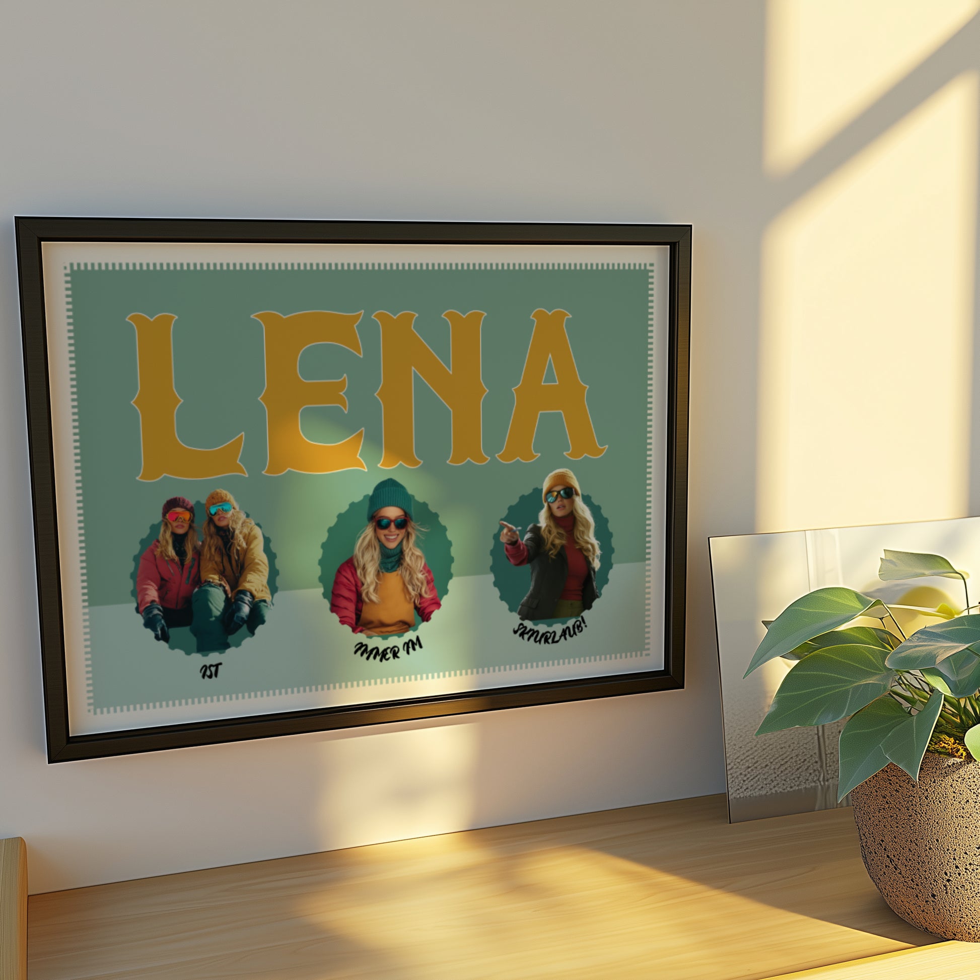 Geschenk für Freundin oder Kollegin Fotoposter personalisiert mit Text und Fotos - Geschenk Poster zum Selbst Gestalten