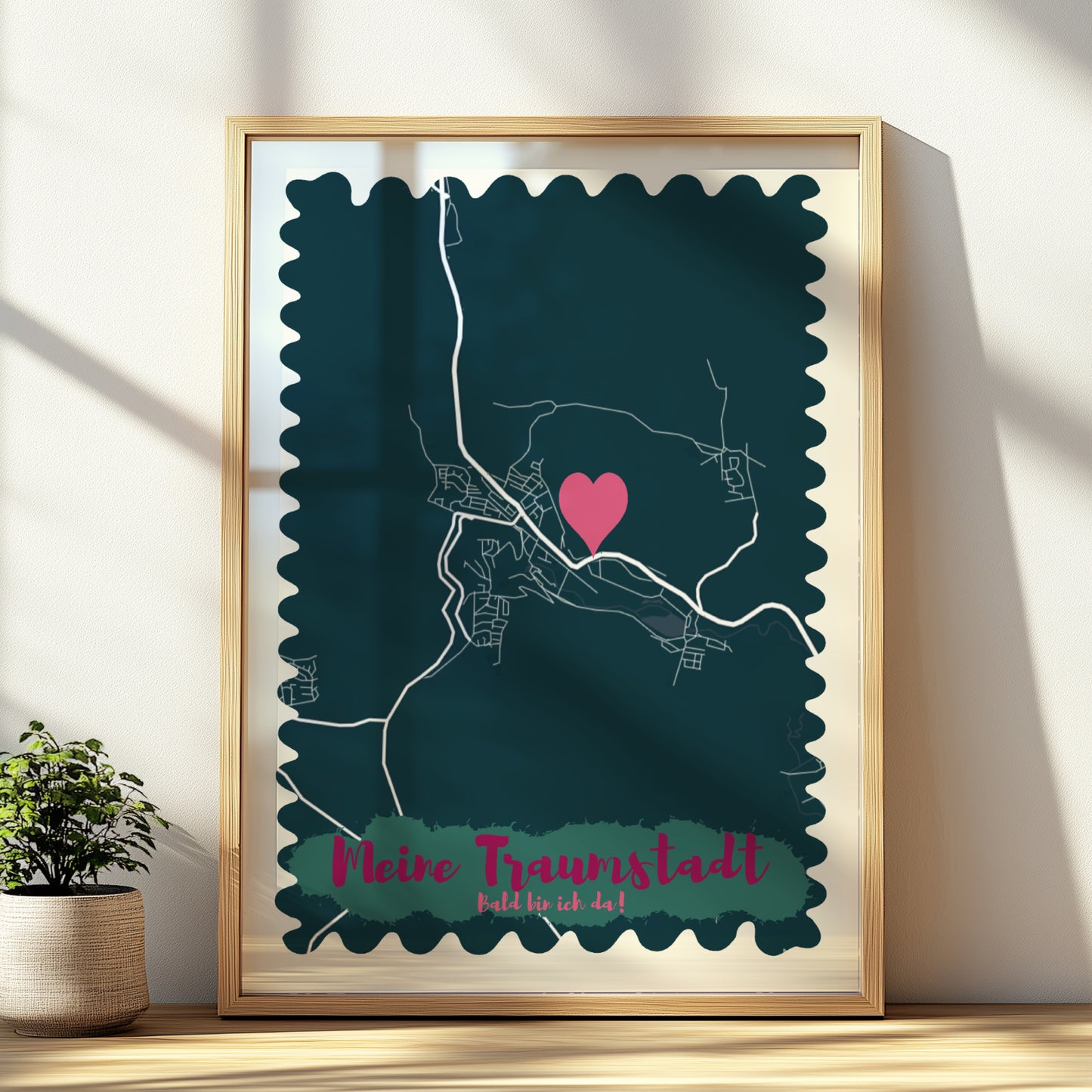 Stadtkarten Poster gerahmt