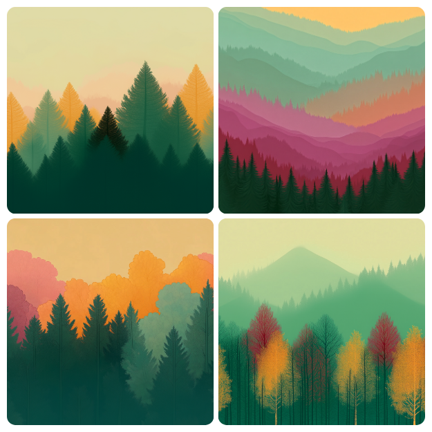 Natur und Landschaften Poster, Waldbilder im Vector Grafik Still