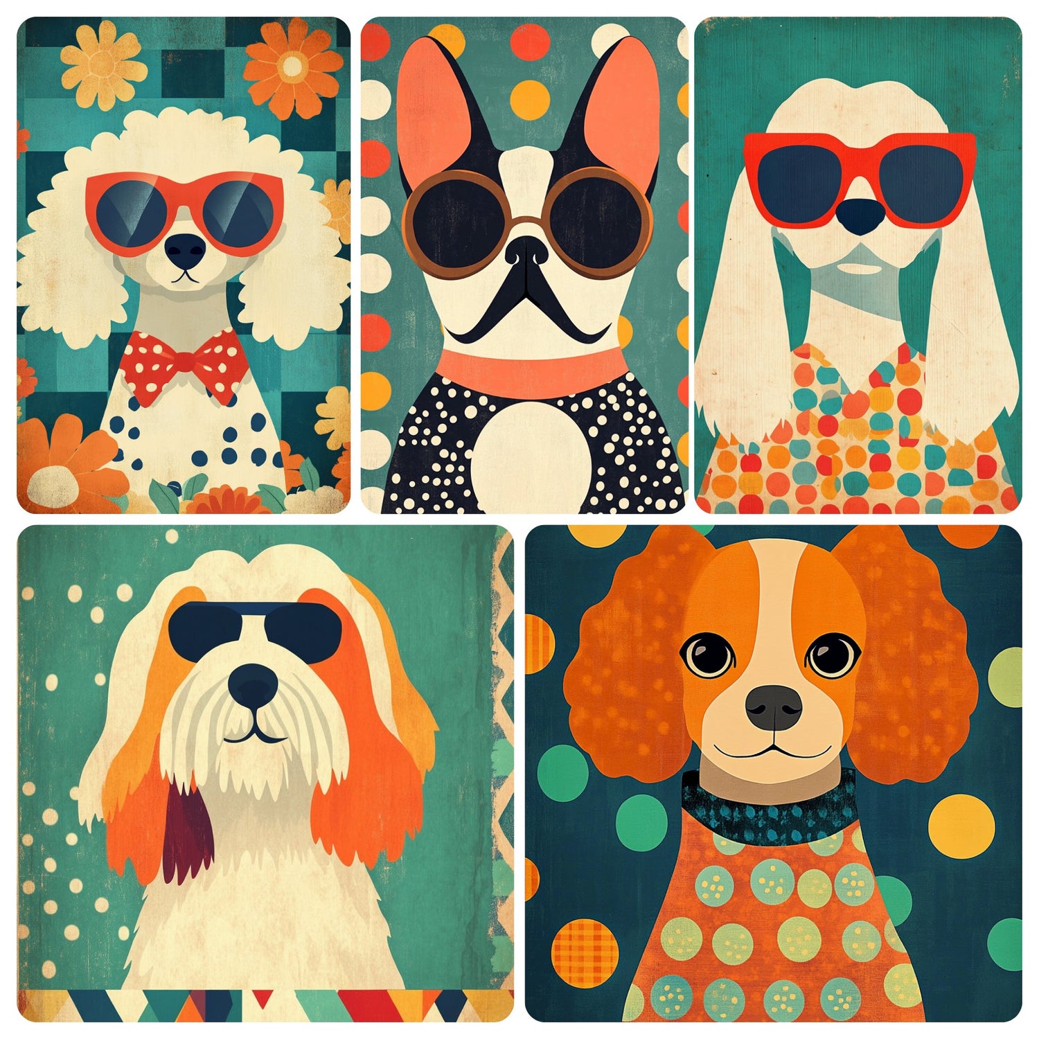 Serie von Hundeportraits, Geschenk für Hundemama