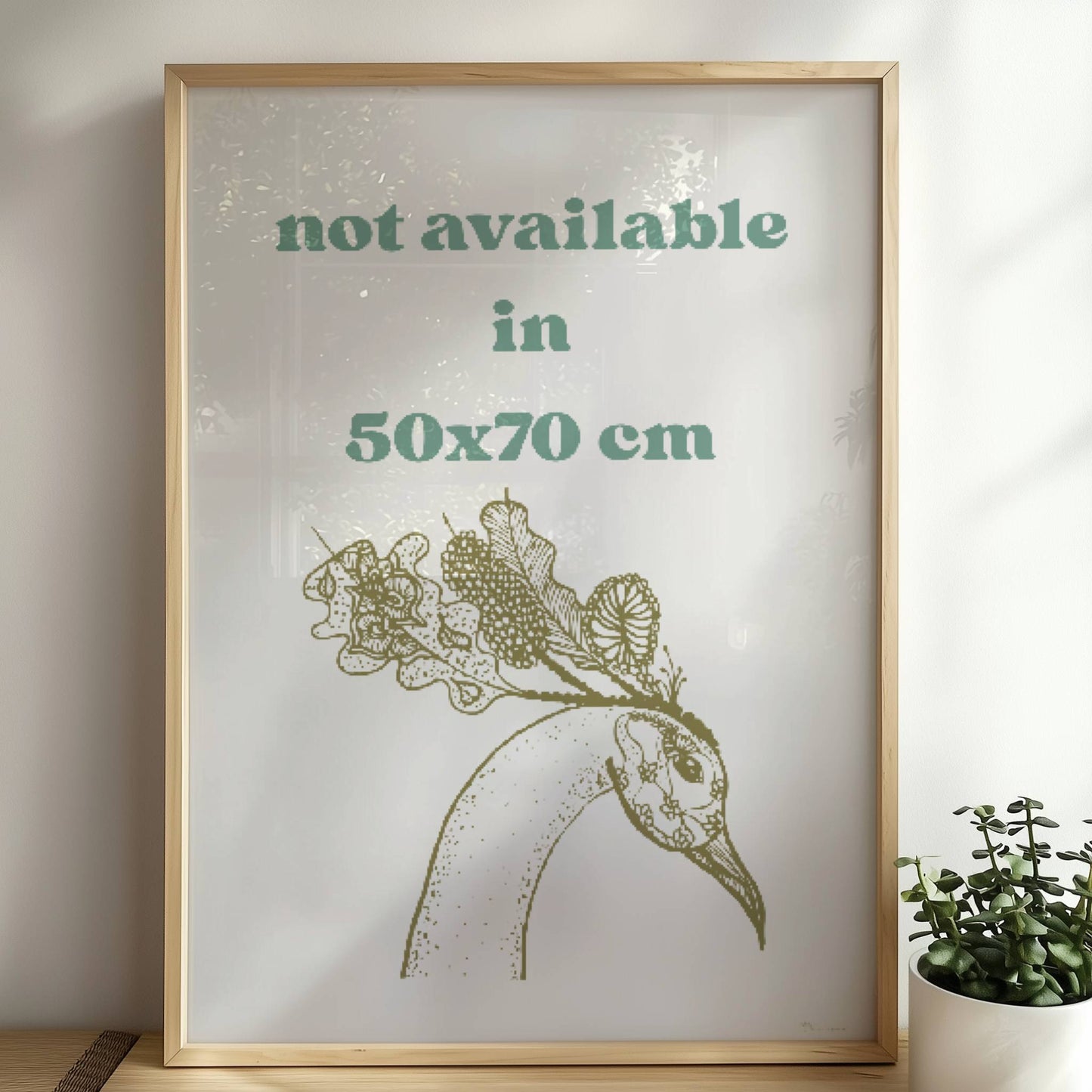 Einhorn mit rosa Schmetterlingsflügeln galoppiert anmutig durch einen sonnigen, mystischen Wald.. Rahmen natur 50x70