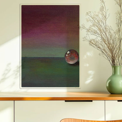 Stimmungsvolle Glaskugel mit Farbverlauf in Grün und Violett.. Ohne Rahmen 50x70
