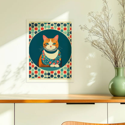 Portrait einer roten Katze mit lebendigem Ausdruck – farbenfrohe Katzendeko.. Ohne Rahmen 30x40