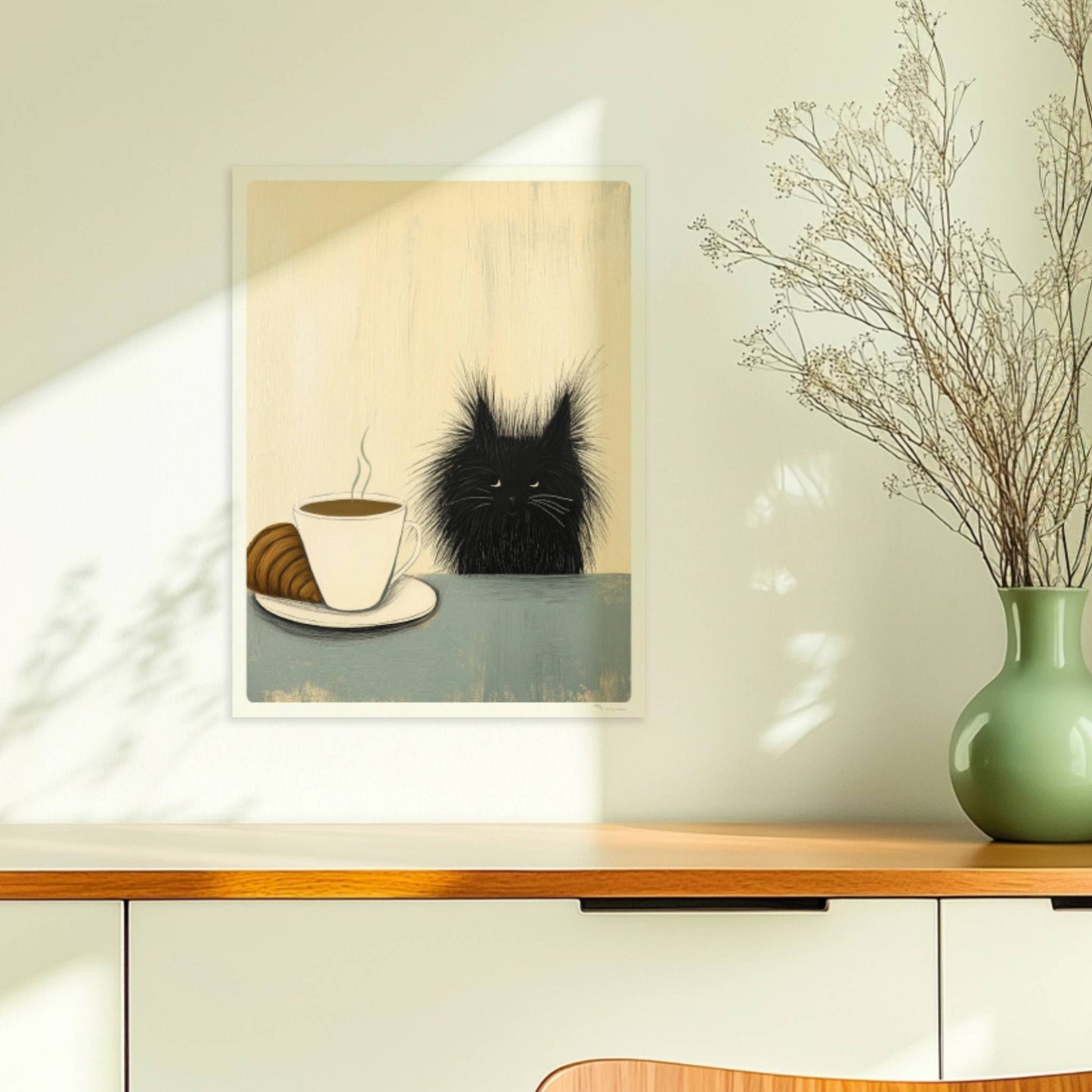 Schwarze Baby-Katze, süßes Katzenposter.. Ohne Rahmen 30x40