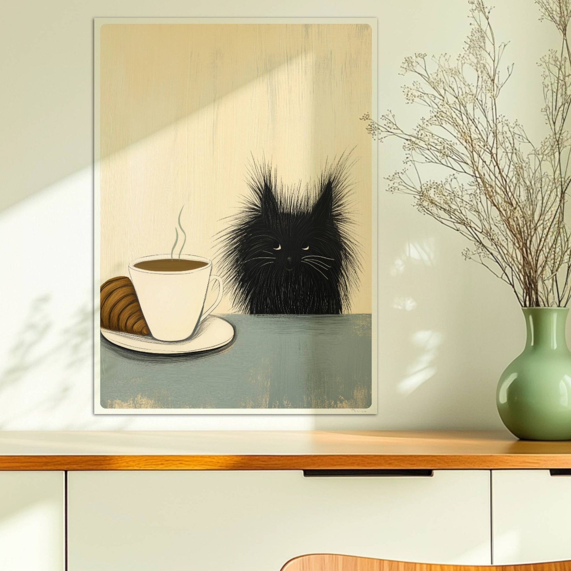 Schwarze Baby-Katze, süßes Katzenposter.. Ohne Rahmen 50x70
