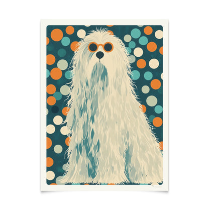 Farbenfrohe Retro-Hundeposter: Serie mit 5 Designs