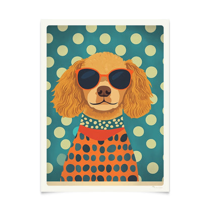 Farbenfrohe Retro-Hundeposter: Serie mit 5 Designs