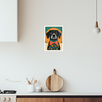 Farbenfrohe Retro-Hundeposter: Serie mit 5 Designs