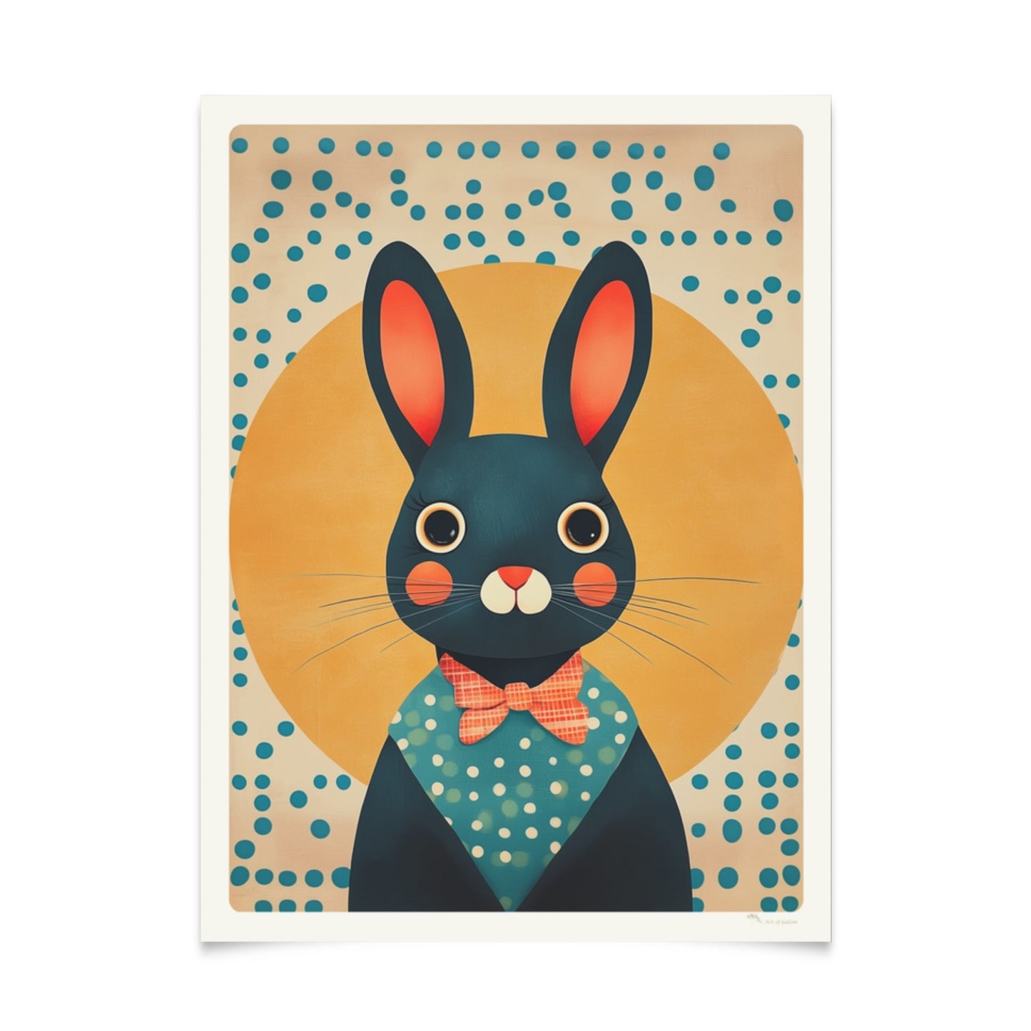 Retro-Kaninchen-Illustrationen: Serie von 5 süßen Postern