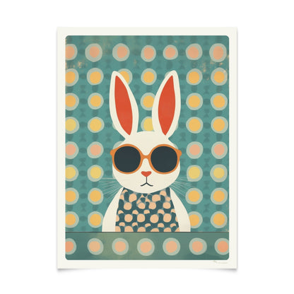 Retro-Kaninchen-Illustrationen: Serie von 5 süßen Postern