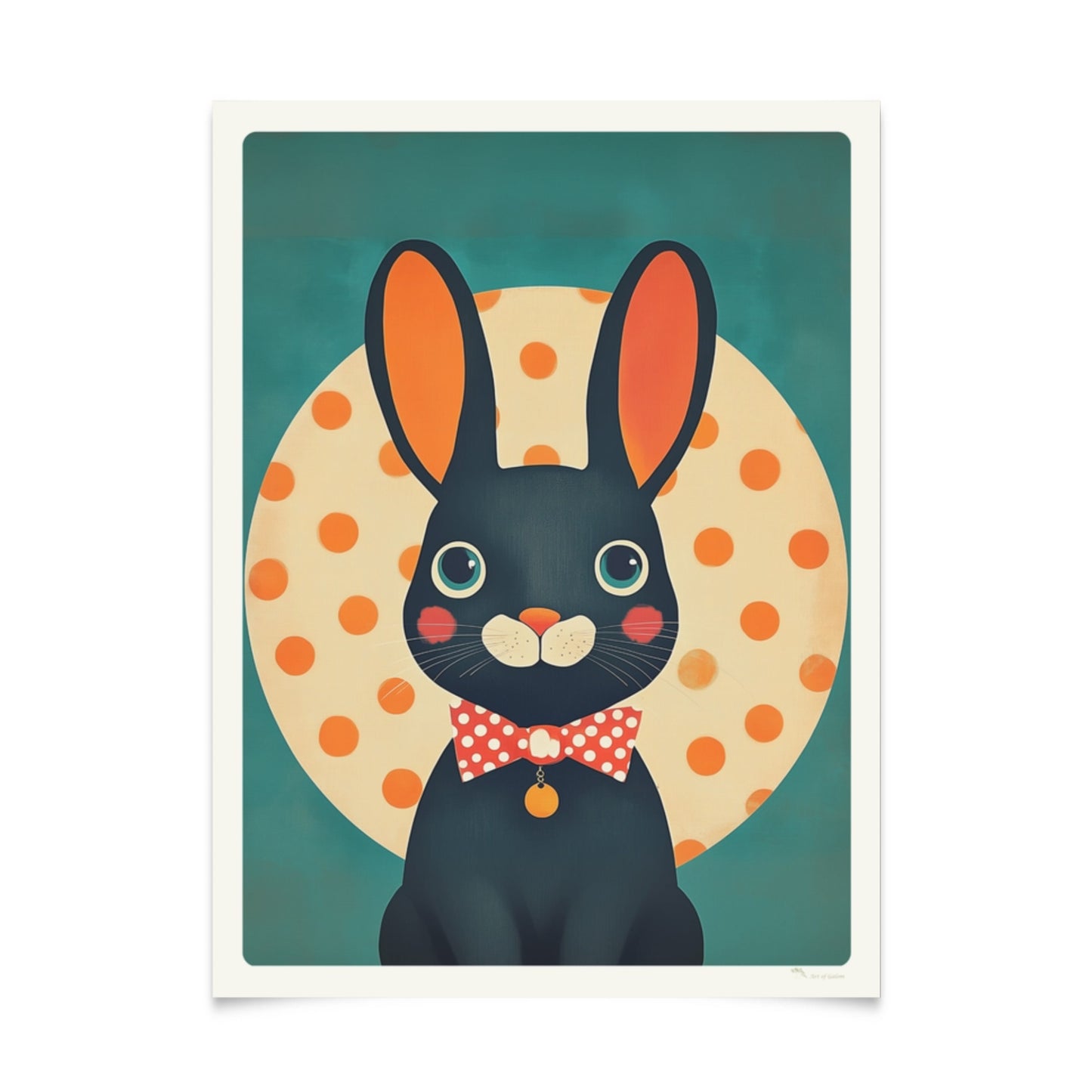 Retro-Kaninchen-Illustrationen: Serie von 5 süßen Postern